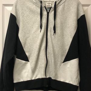 Pink brand full-zip hoodie, size L